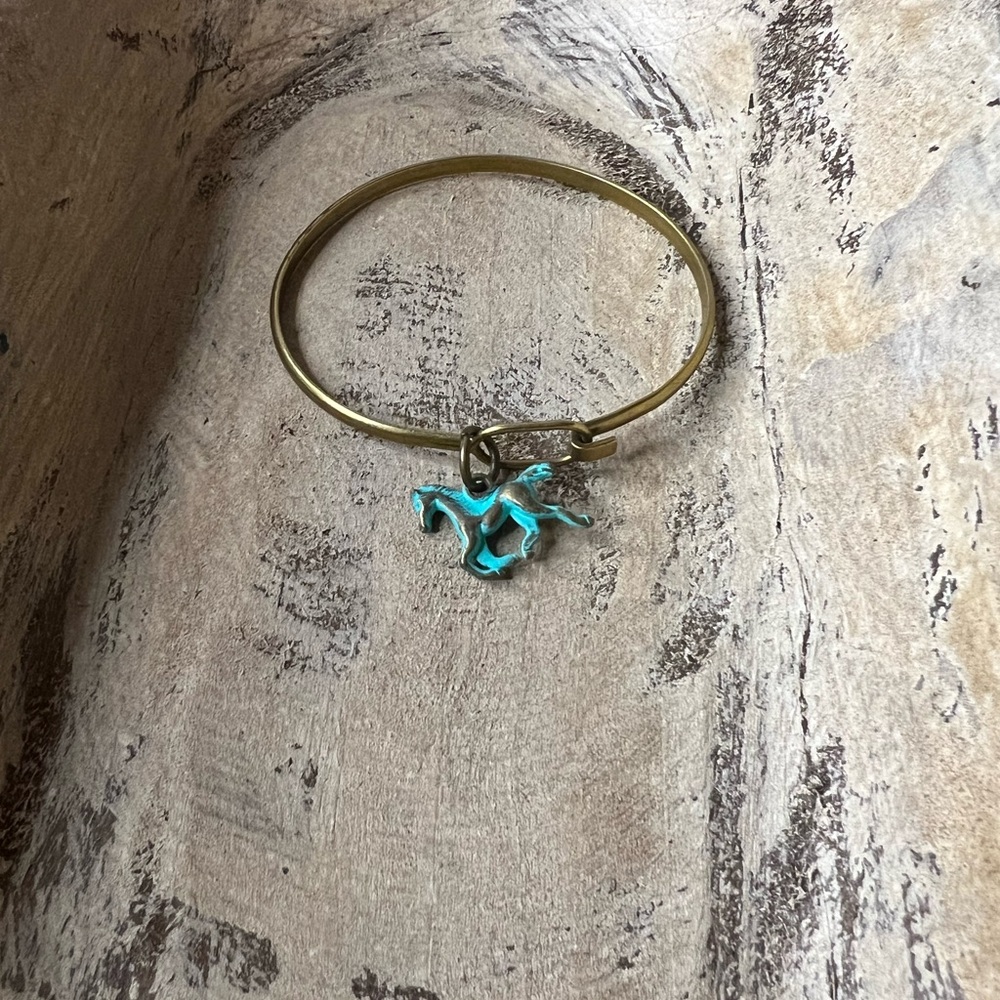 New Gold Turquoise Horse Charm Bracelet